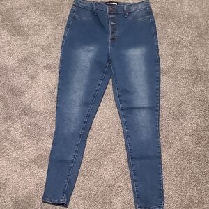 Fashion Nova "Show It Off Stretch Skinny Jeans, Blue High-Waisted Jeans